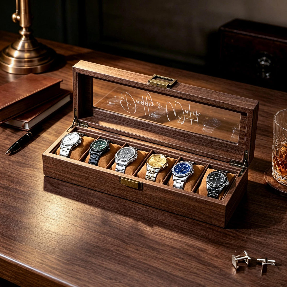 Custom Engraved Watch Box, Personalized Watch Case, Men watch jewelry box, Gifts for husband, Birthday / Anniversary Gifts for Men