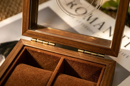 Personalized Handmade Wooden Watch Box with Double-Slot, Watch Display Case, Watch Storage Organizer - Teakwood, Fathers Day Gift, Mans Gift