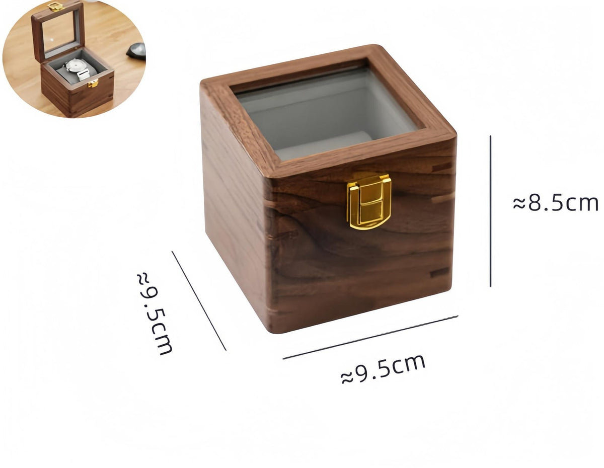Wooden Watch Box with Glass Lid, Personalized Jewelry Storage Box, Keepsake Box, Watch Case, Gift for Him, Anniversary Gift