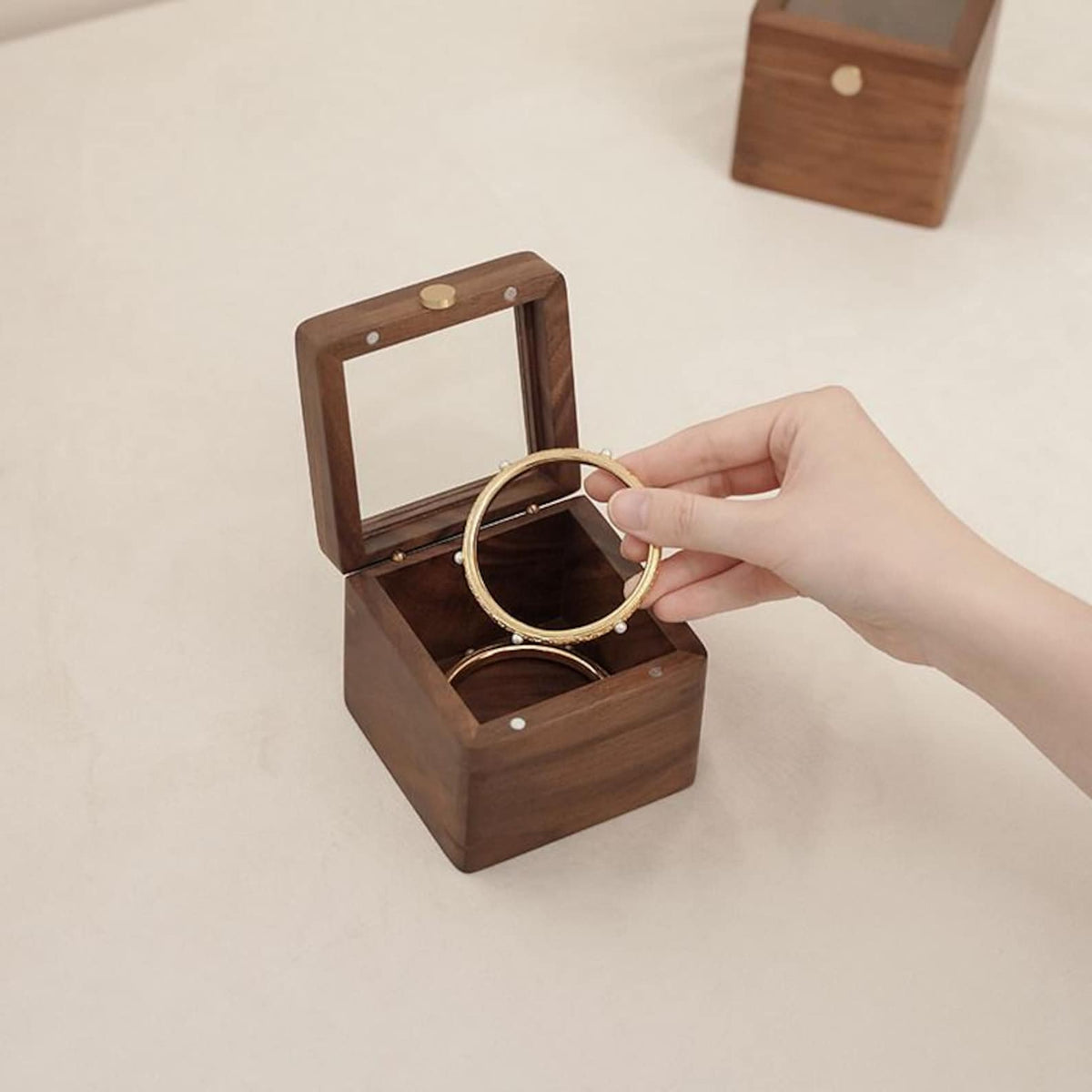 Wooden Watch Box with Glass Lid, Personalized Jewelry Storage Box, Keepsake Box, Watch Case, Gift for Him, Anniversary Gift
