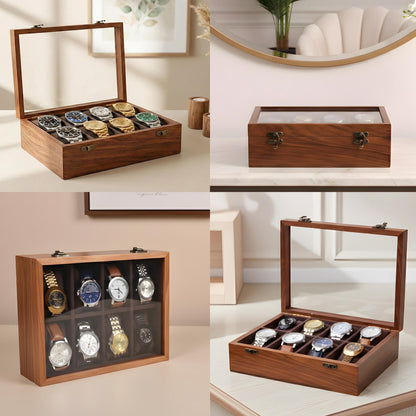 Wooden Watch Organizer Box, Handcrafted Watch Display Case, Multi Slot Watch Storage, Men's Gift, Watch Collector Gift