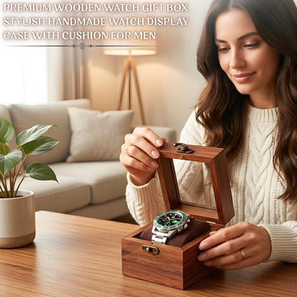 Wooden Watch Organizer Box, Handcrafted Watch Display Case, Multi Slot Watch Storage, Men's Gift, Watch Collector Gift