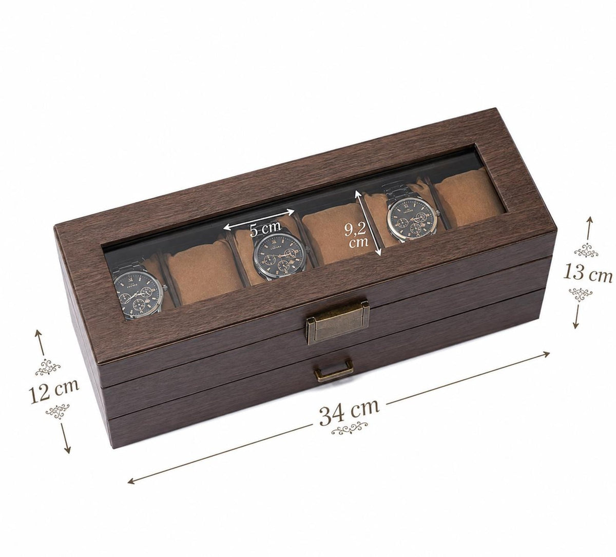 Walnut Wood Watch Box, Double Layer Watch Organizer, Watch Display Case, Jewelry Storage Box