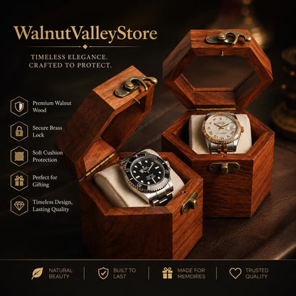 Handcrafted Indian Rosewood Honeycomb Watch Box, Glass Lid Display Case