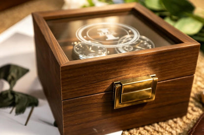 Personalized Handmade Wooden Watch Box with Double-Slot, Watch Display Case, Watch Storage Organizer - Teakwood, Fathers Day Gift, Mans Gift