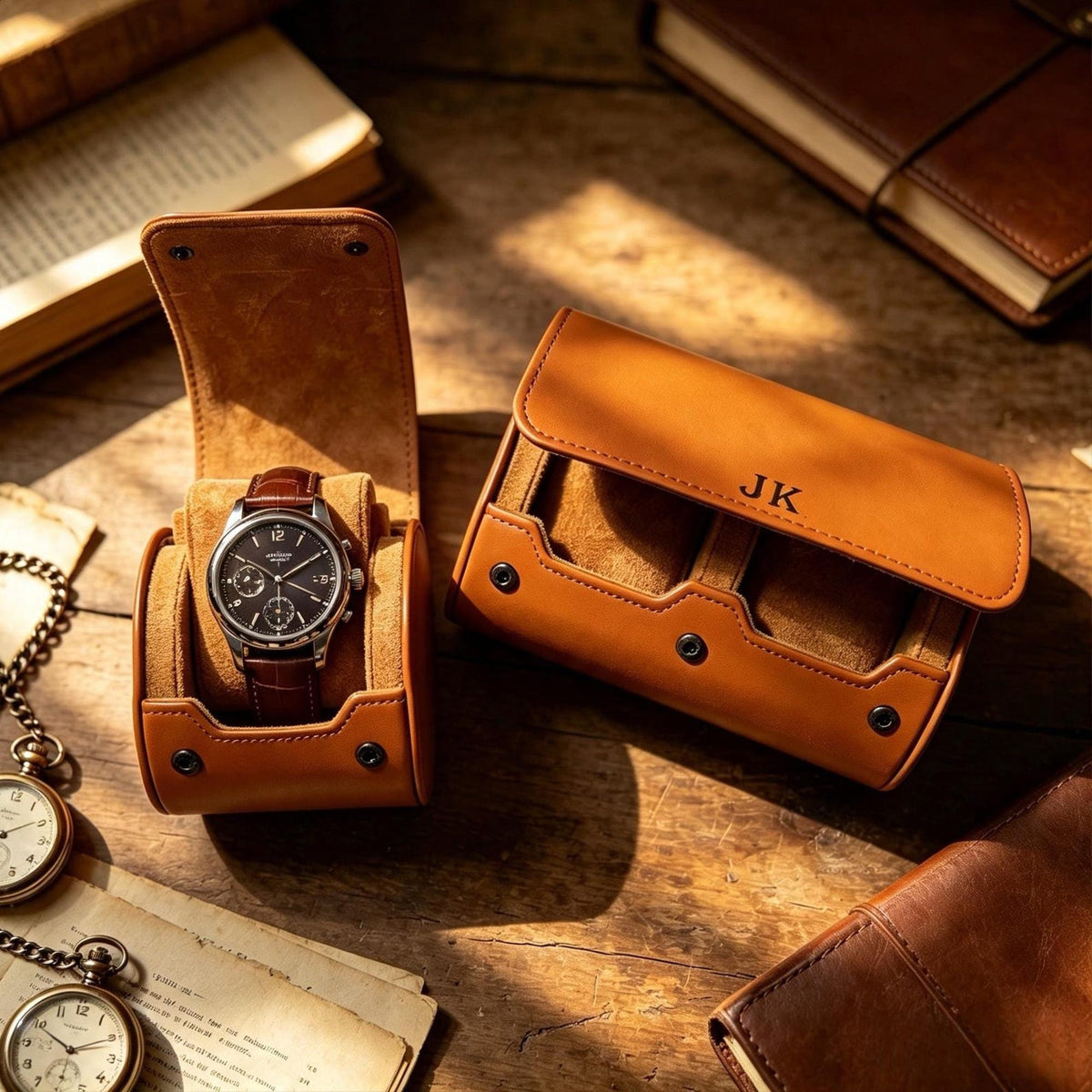 Personalized Leather Watch Box, Custom Leather Watch Case, Wedding groomsmen gifts, Custom watch storage, Gift for Men, Christmas Gifts