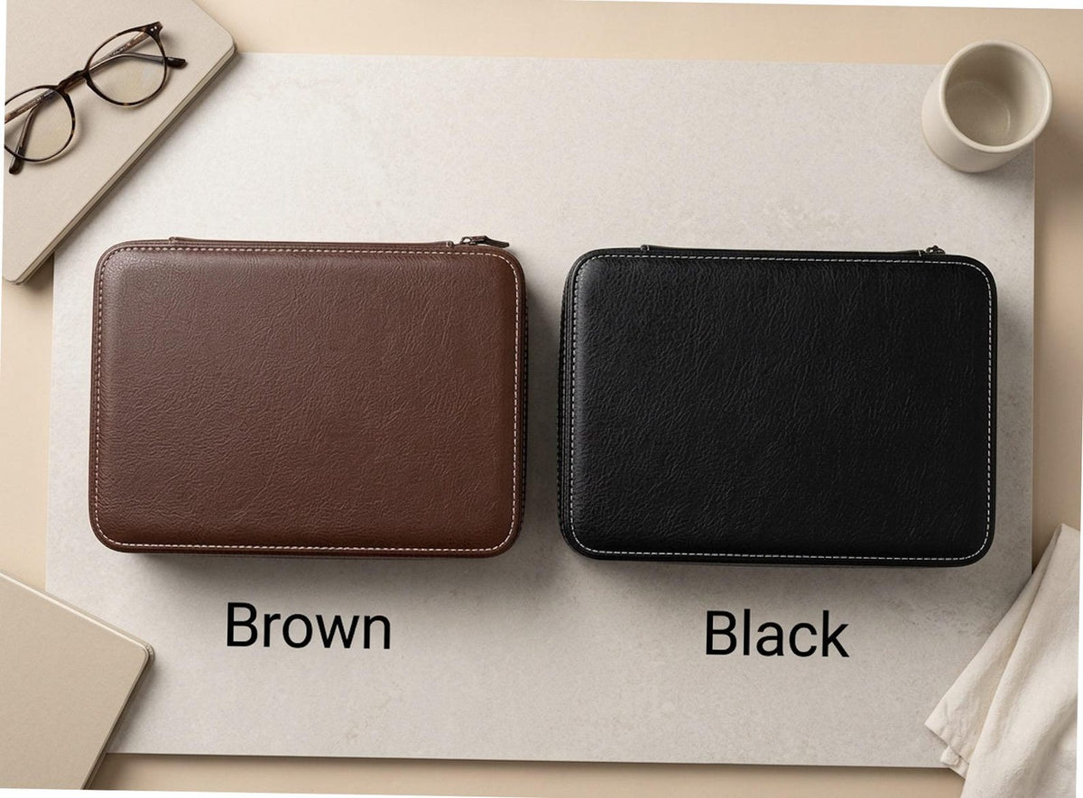 Leather Watch Box, Multi Slot Organizer, Travel Timepiece Holder, Zip Storage Case, Luxury Watch Display, Men Accessory