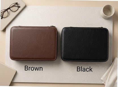 Leather Watch Box, Multi Slot Organizer, Travel Timepiece Holder, Zip Storage Case, Luxury Watch Display, Men Accessory