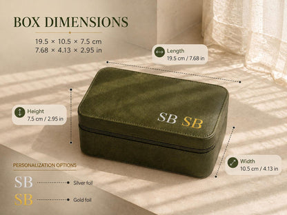 Personalized Leather Watch Box for Men, 3 Slot Travel Watch Case, Custom Initials & Interior Engraving, Husband Dad Gift