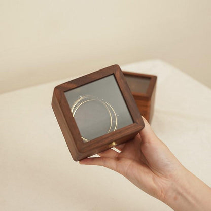 Wooden Watch Box with Glass Lid, Personalized Jewelry Storage Box, Keepsake Box, Watch Case, Gift for Him, Anniversary Gift