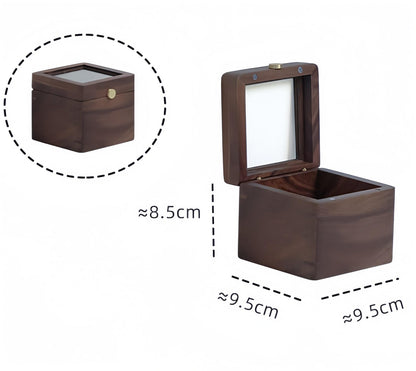 Wooden Watch Box with Glass Lid, Personalized Jewelry Storage Box, Keepsake Box, Watch Case, Gift for Him, Anniversary Gift
