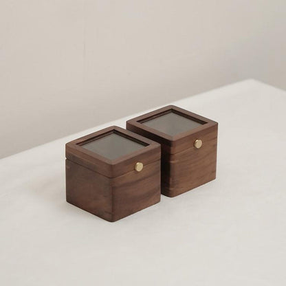 Wooden Watch Box with Glass Lid, Personalized Jewelry Storage Box, Keepsake Box, Watch Case, Gift for Him, Anniversary Gift