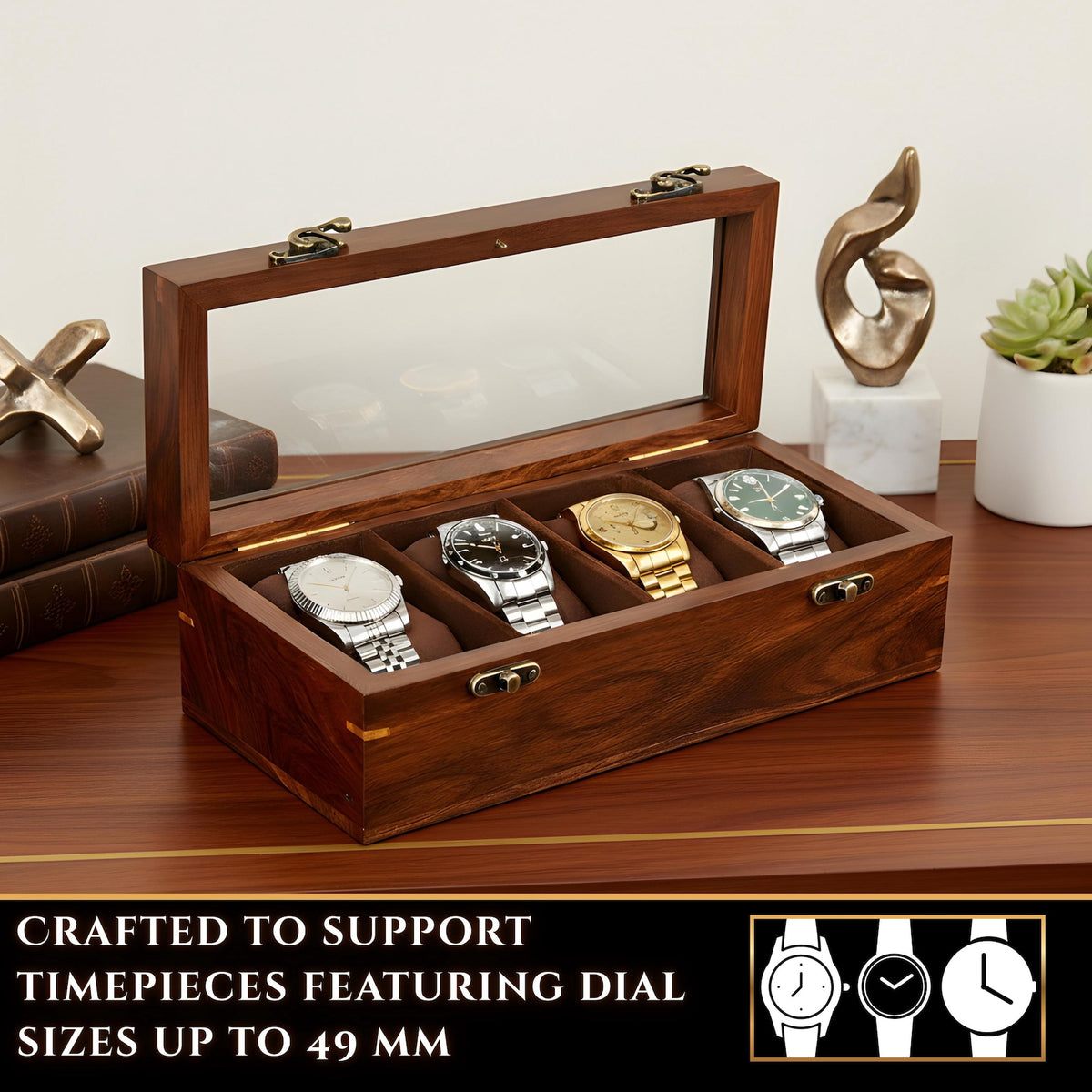 Wooden Watch Organizer Box, Handcrafted Watch Display Case, Multi Slot Watch Storage, Men's Gift, Watch Collector Gift