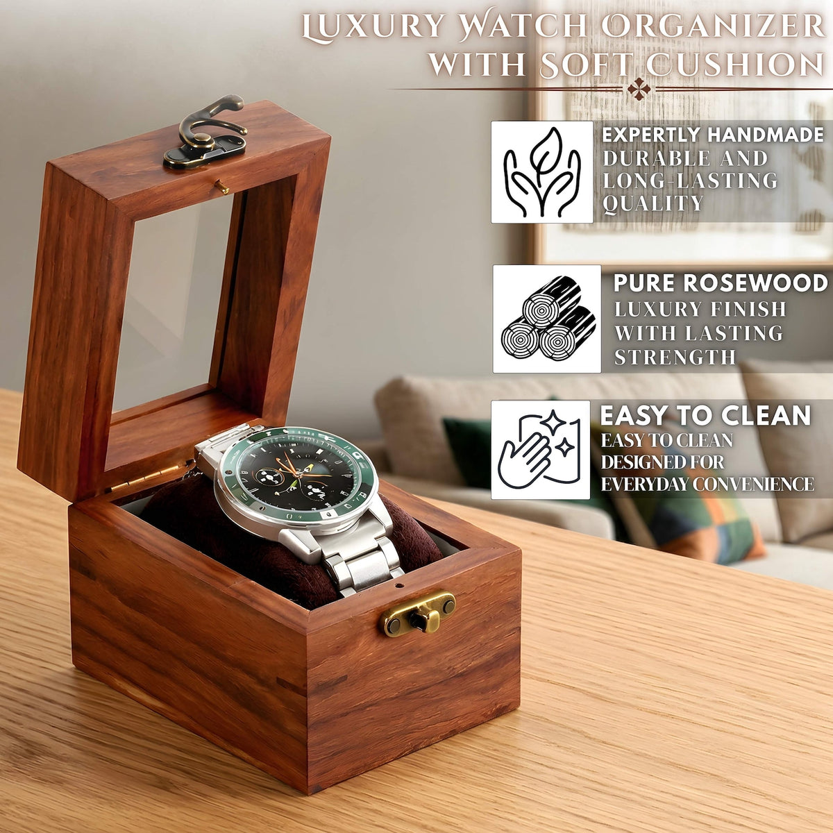 Wooden Watch Organizer Box, Handcrafted Watch Display Case, Multi Slot Watch Storage, Men's Gift, Watch Collector Gift
