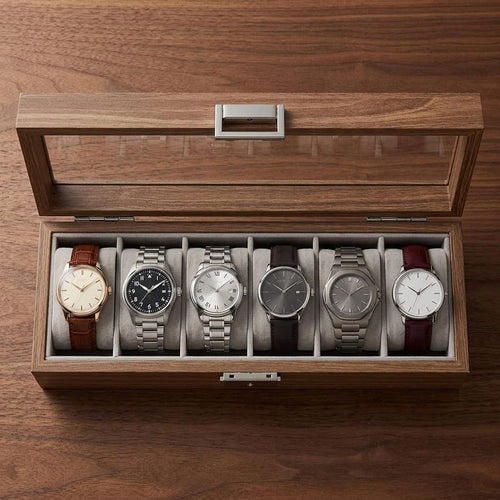 Wooden Watch Roll Case, Velvet Watch Organizer, Portable Travel Holder, Mens Watch Storage, Watch Case, Gift for Him, Husband, Boyfriend,