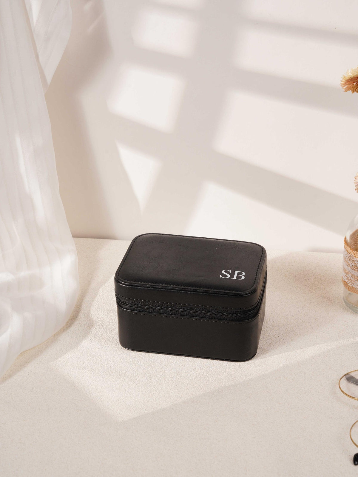 Custom Monogram Watch Travel Case｜3‑Slot Green Watch Storage Box, Gift for Him
