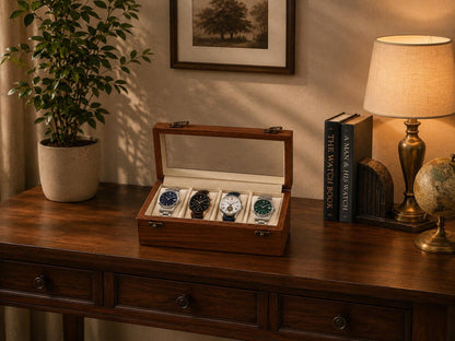 Personalized Indian Rosewood Watch Box, Engraved Wooden watch Organizer, Watch Display Case