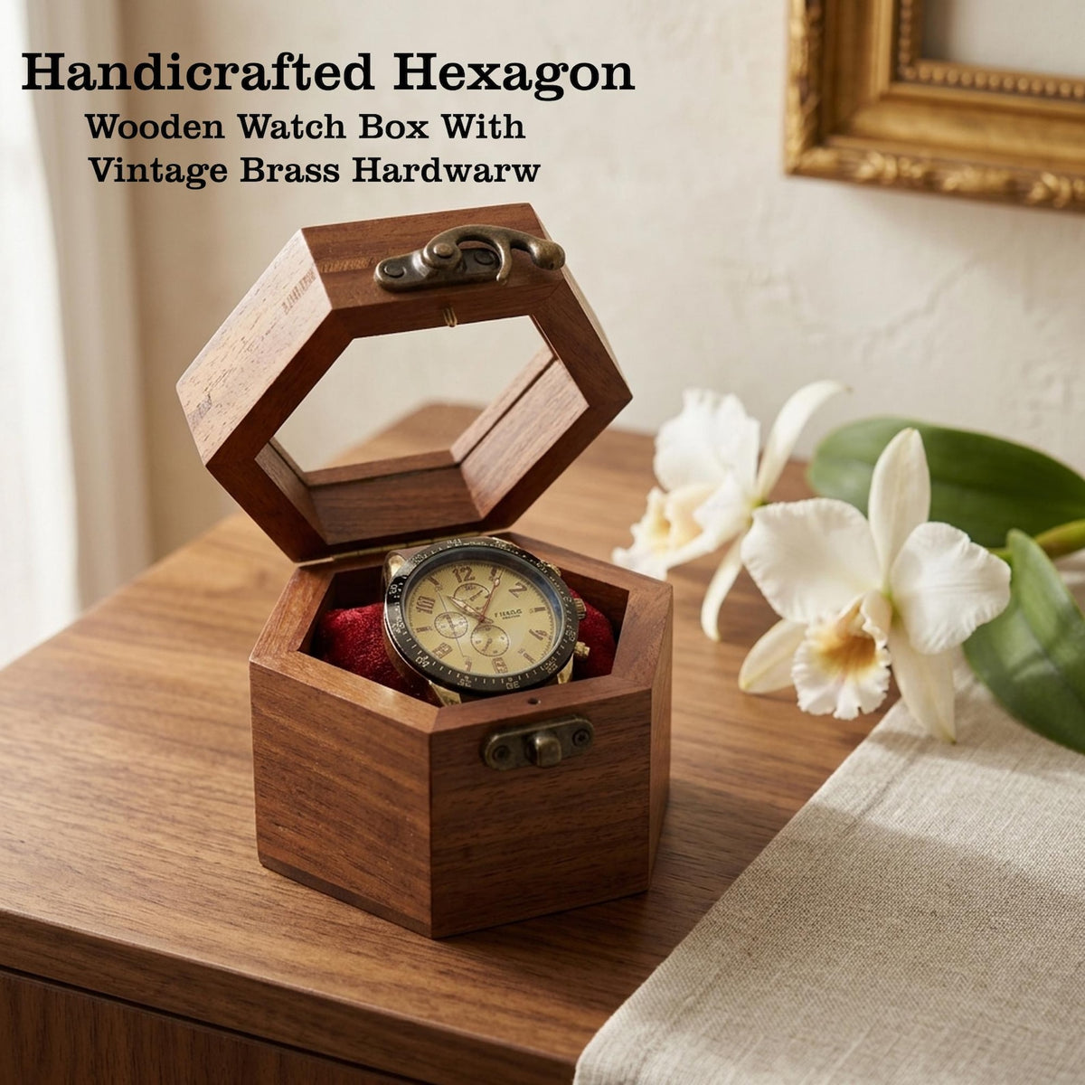 Handcrafted Wooden Watch Box, Vintage Gift, 1-5 Slot Organizer