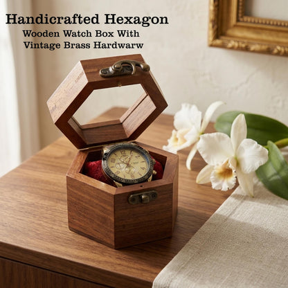 Handcrafted Wooden Watch Box, Vintage Gift, 1-5 Slot Organizer