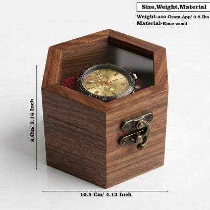 Handcrafted Wooden Watch Box, Vintage Gift, 1-5 Slot Organizer