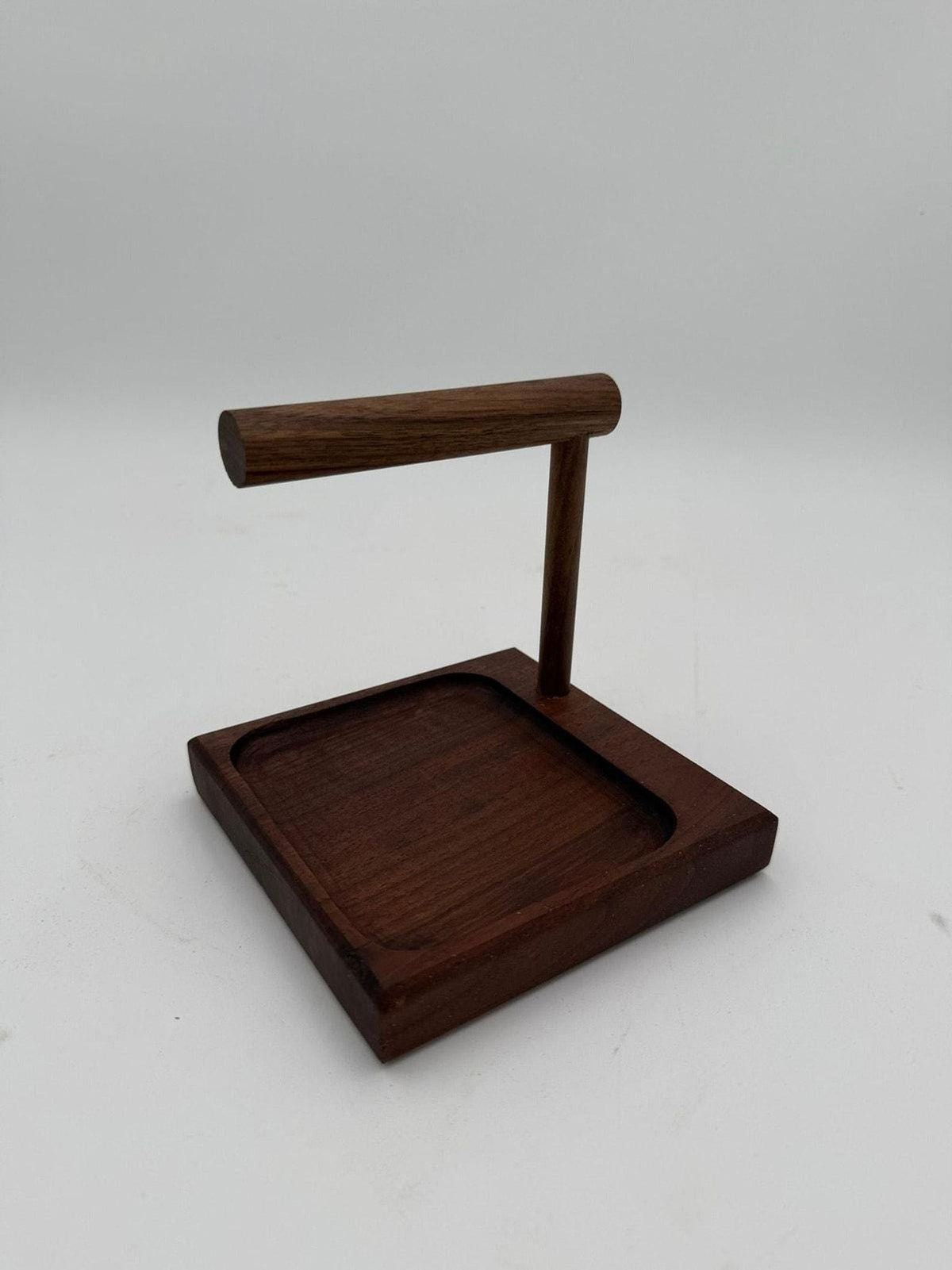 Walnut Valet, Solid Hardwood Tray With Watch Holder And Bracelet Bar