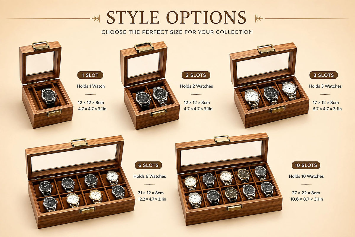 Personalised Wooden Watch Box | Ustom Name Watch Box For 1 2 3 6 10 Watches | Gift For Him Dad Husband Groomsmen, Bespoke Watch Storage Box