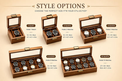 Personalised Wooden Watch Box | Ustom Name Watch Box For 1 2 3 6 10 Watches | Gift For Him Dad Husband Groomsmen, Bespoke Watch Storage Box