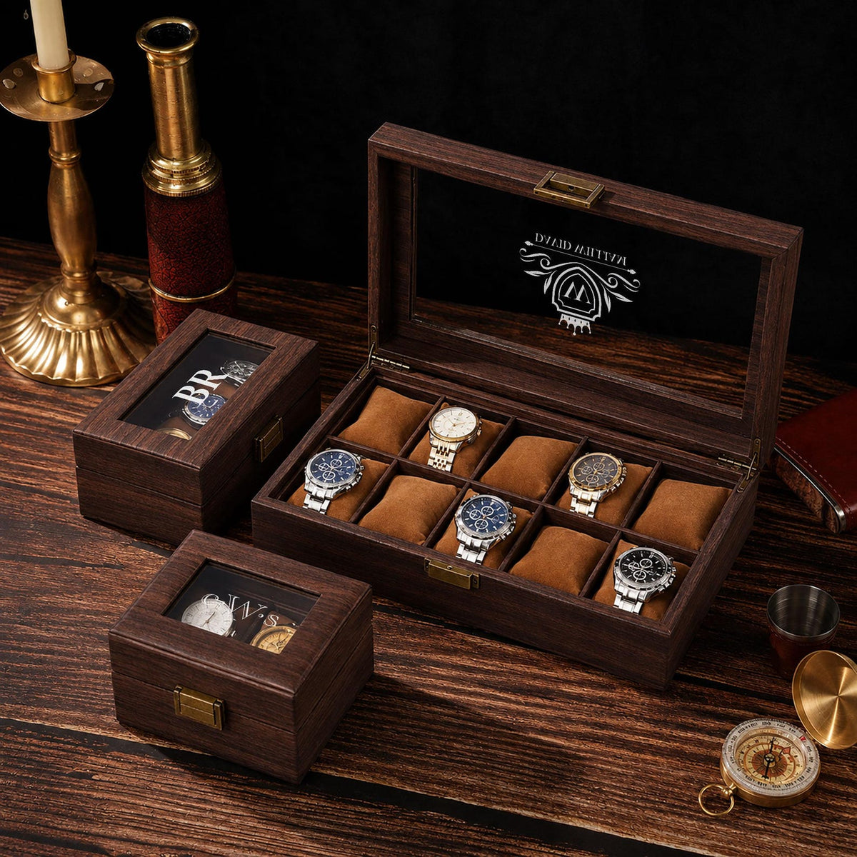 Personalized Engraved Watch Box, 2-Layered Wood Box , Custom Men Jewelry Case, Birthday Gifts, Anniversary Gifts For Men, Gifts for husband