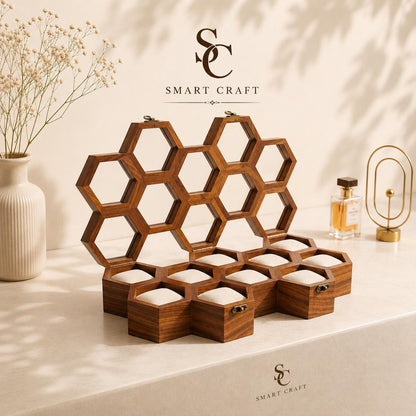 Handmade Rosewood Hexagon Watch Box DIsplay - | Anniversary Gift for Husband