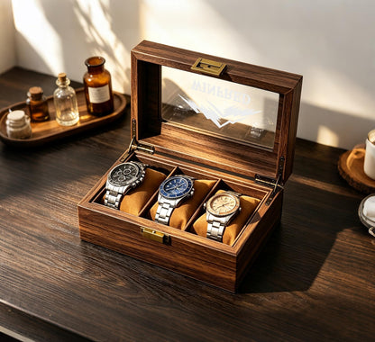 Personalised Engraved Watch Box, Personalized Watch Case, Men watch jewelry box, Gifts for husband, Anniversary Gifts for Men