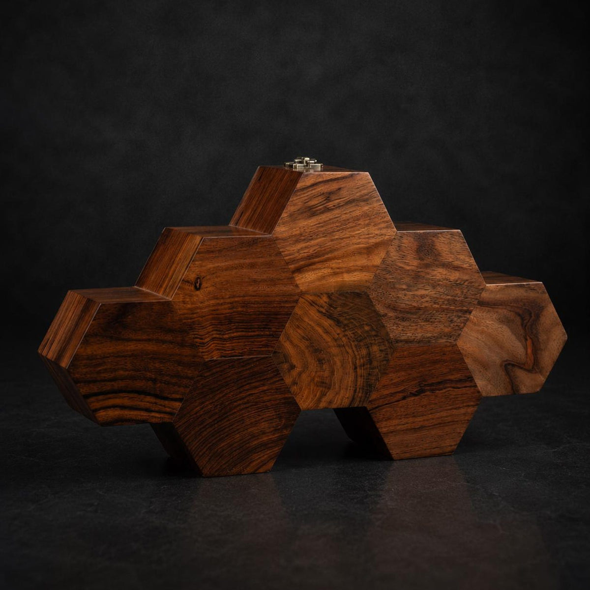 Handmade Rosewood Hexagon Watch Box DIsplay - | Anniversary Gift for Husband