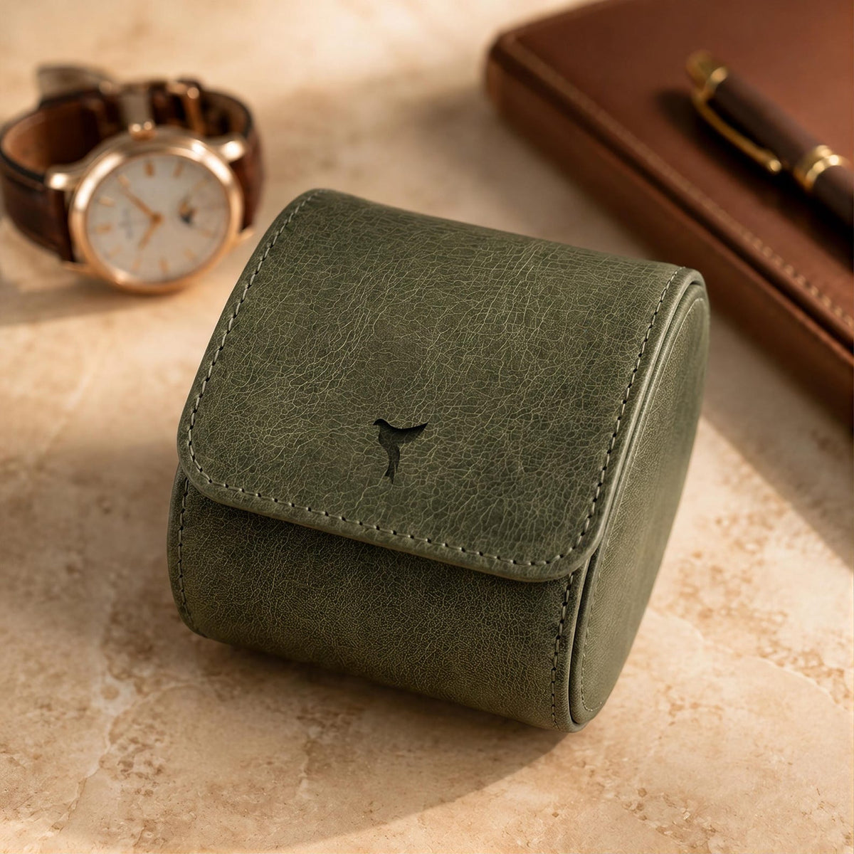 Personalized Leather Watch Box | Custom Watch Case | Single Watch Travel Case | Groomsmen Gift | Wedding Gift | Gift for Him| Gift for Her