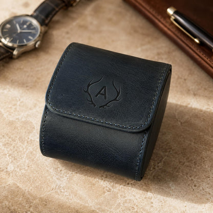 Personalized Leather Watch Box | Custom Watch Case | Single Watch Travel Case | Groomsmen Gift | Wedding Gift | Gift for Him| Gift for Her