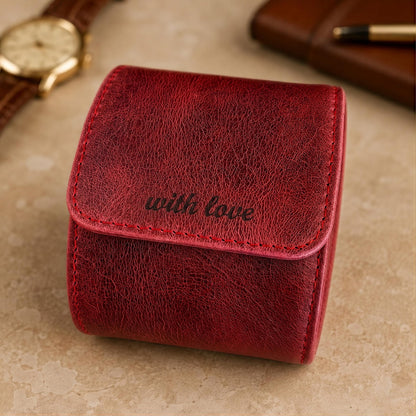 Personalized Leather Watch Box | Custom Watch Case | Single Watch Travel Case | Groomsmen Gift | Wedding Gift | Gift for Him| Gift for Her