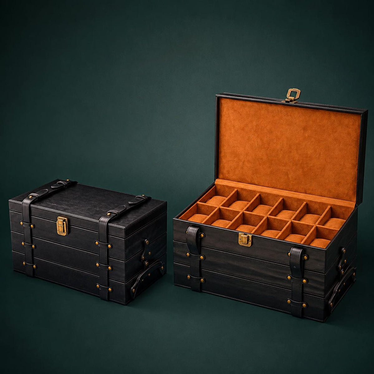 Handmade Leather Luxury Watch Box for 36 Watches – 3-Tier Organizer Display Case
