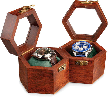 Handcrafted Wooden Watch Box, Vintage Gift, 1-5 Slot Organizer
