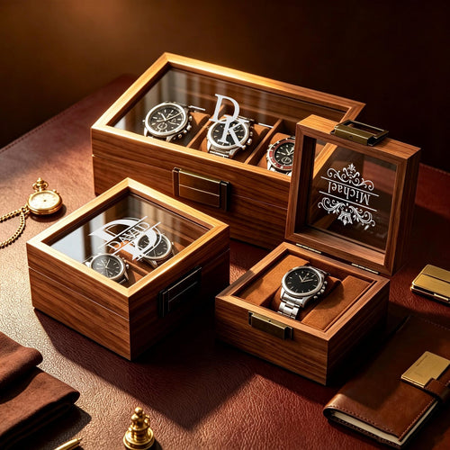 Personalized Wooden Watch Box, Engraved Watch Holder, Birthday Gift for Him, Fathers Day Gift, Boyfriend Gift, Anniversary Gift for Husband
