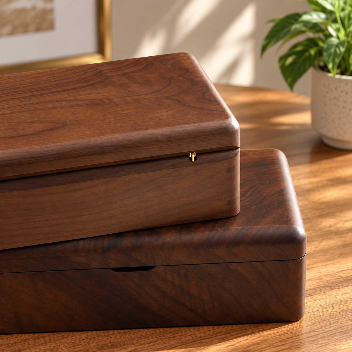 Personalized Wooden Keepsake Box | Engraved Walnut Watch Box | Custom Jewelry Box | Gift for Men | Anniversary Gift for Couple