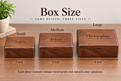 Personalized Wooden Keepsake Box | Engraved Walnut Watch Box | Custom Jewelry Box | Gift for Men | Anniversary Gift for Couple