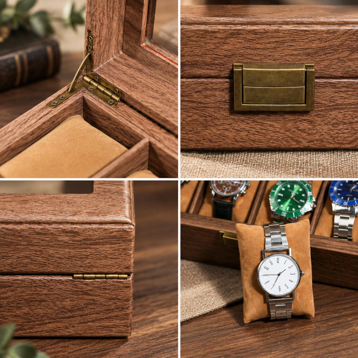 Personalized Watch Box for Men, Engraved Wooden Watch Organizer with Jewelry Drawer, Christmas Gift for Husband, Dad, Boyfriend