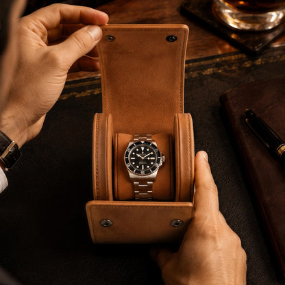 Personalized Leather Watch Box | Custom Watch Case | Single Watch Travel Case | Groomsmen Gift | Wedding Gift | Gift for Him| Gift for Her