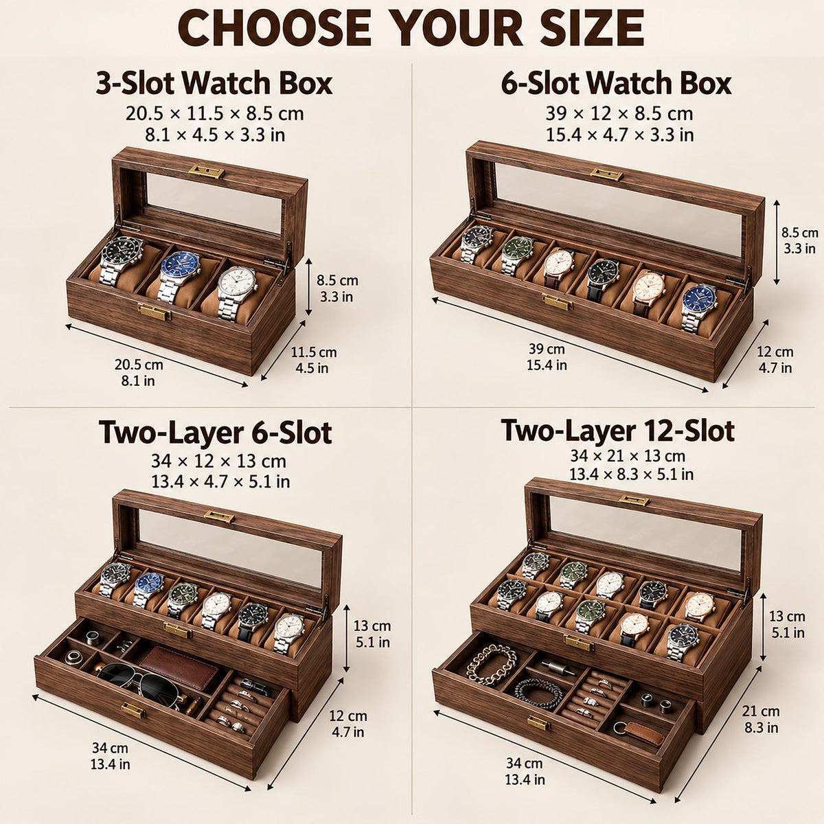 Custom Engraved Watch Box, Personalized Watch Case for Men, Anniversary Gifts for Him, Gift for Husband Dad Boyfriend, Watch Storage Case