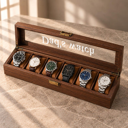 Custom Engraved Watch Box, Personalized Watch Case for Men, Anniversary Gifts for Him, Gift for Husband Dad Boyfriend, Watch Storage Case