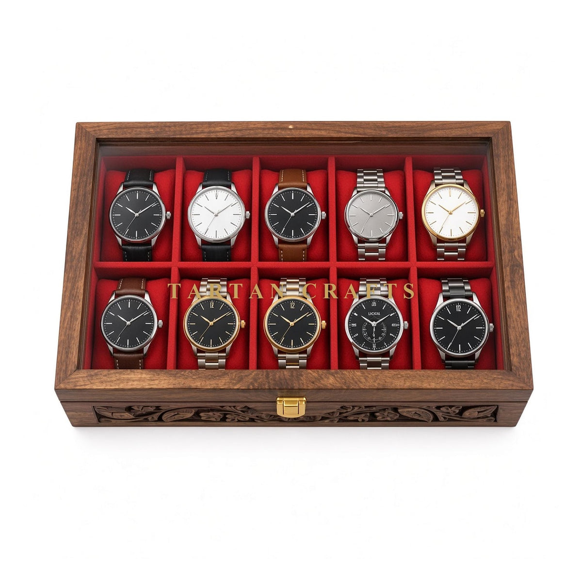 Handmade Wooden Watch Box, 5 and 10 Slot Watch Organizer, Gift for Him
