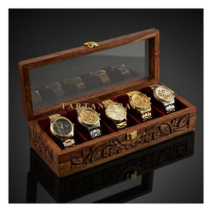 Handmade Wooden Watch Box, 5 and 10 Slot Watch Organizer, Gift for Him
