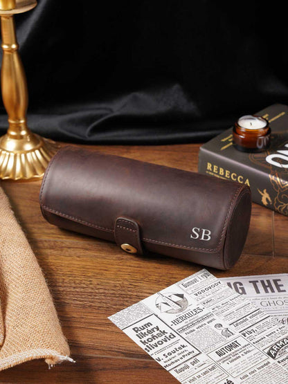 Personalized Watch Roll, Detachable Watch Case for Rings & Cufflinks, Men’s Travel Jewelry Gift