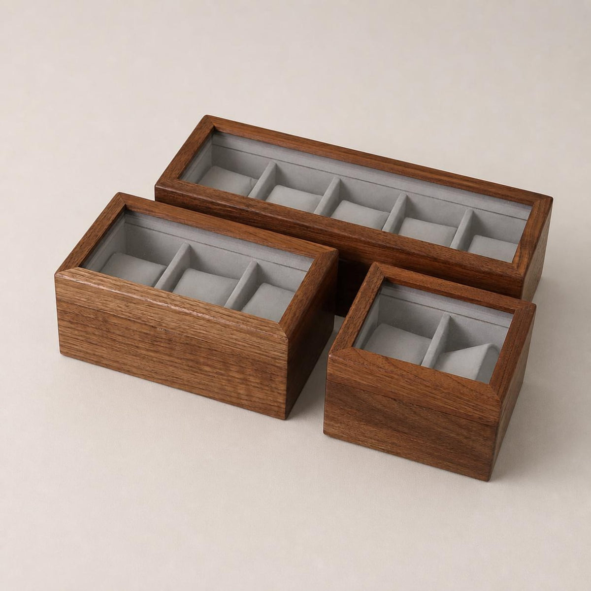 Engraved Wide Wood Watch Box - Walnut 2,3,5 Slots Watches Collection Organizer Anniversary Wedding Gift Groom Husband Father