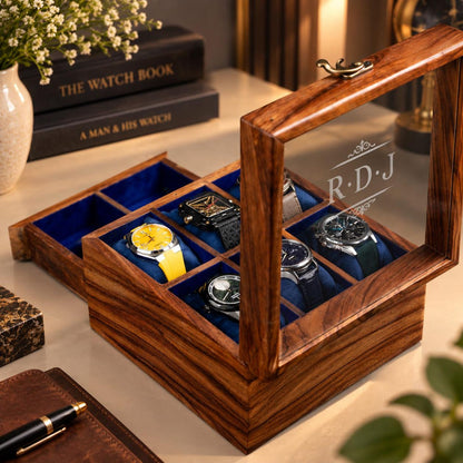 Custom Father's Day Gift, Free Personalized Rosewood watch box with drawer, Watch case for men, Superior Wooden Watch Box, Best Gift for him