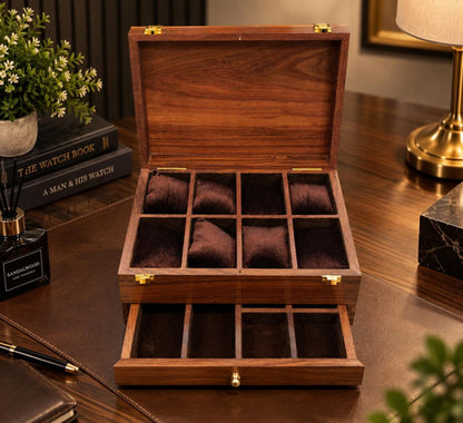Personalized Rosewood Watch Box, Floral Resin Watch Organizer, Luxury Anniversary Gift for Him