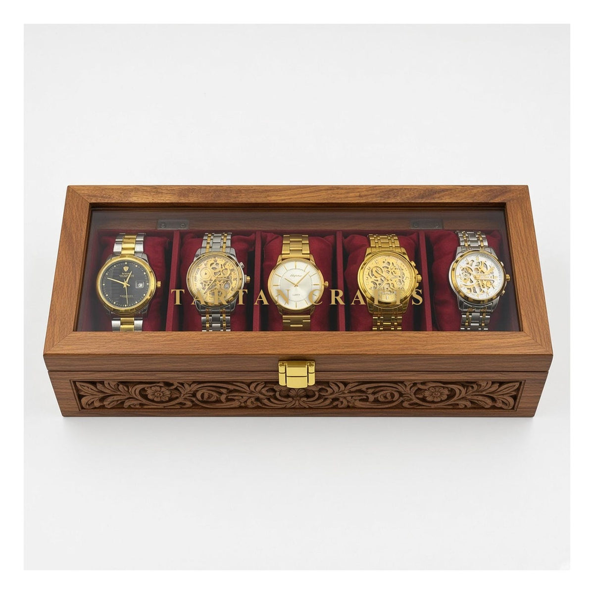 Handmade Wooden Watch Box, 5 and 10 Slot Watch Organizer, Gift for Him